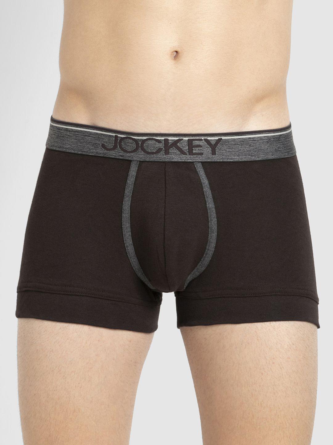 jockey men brown solid trunks 8015-0105