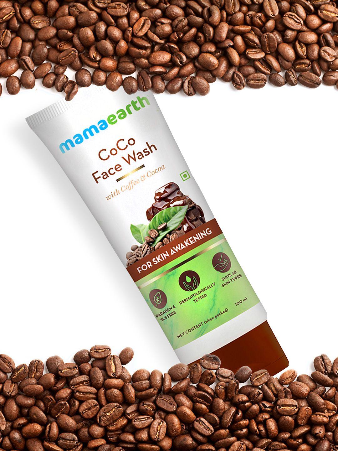 mamaearth coco sustainable face wash with coffee & cocoa for skin awakening 100 ml