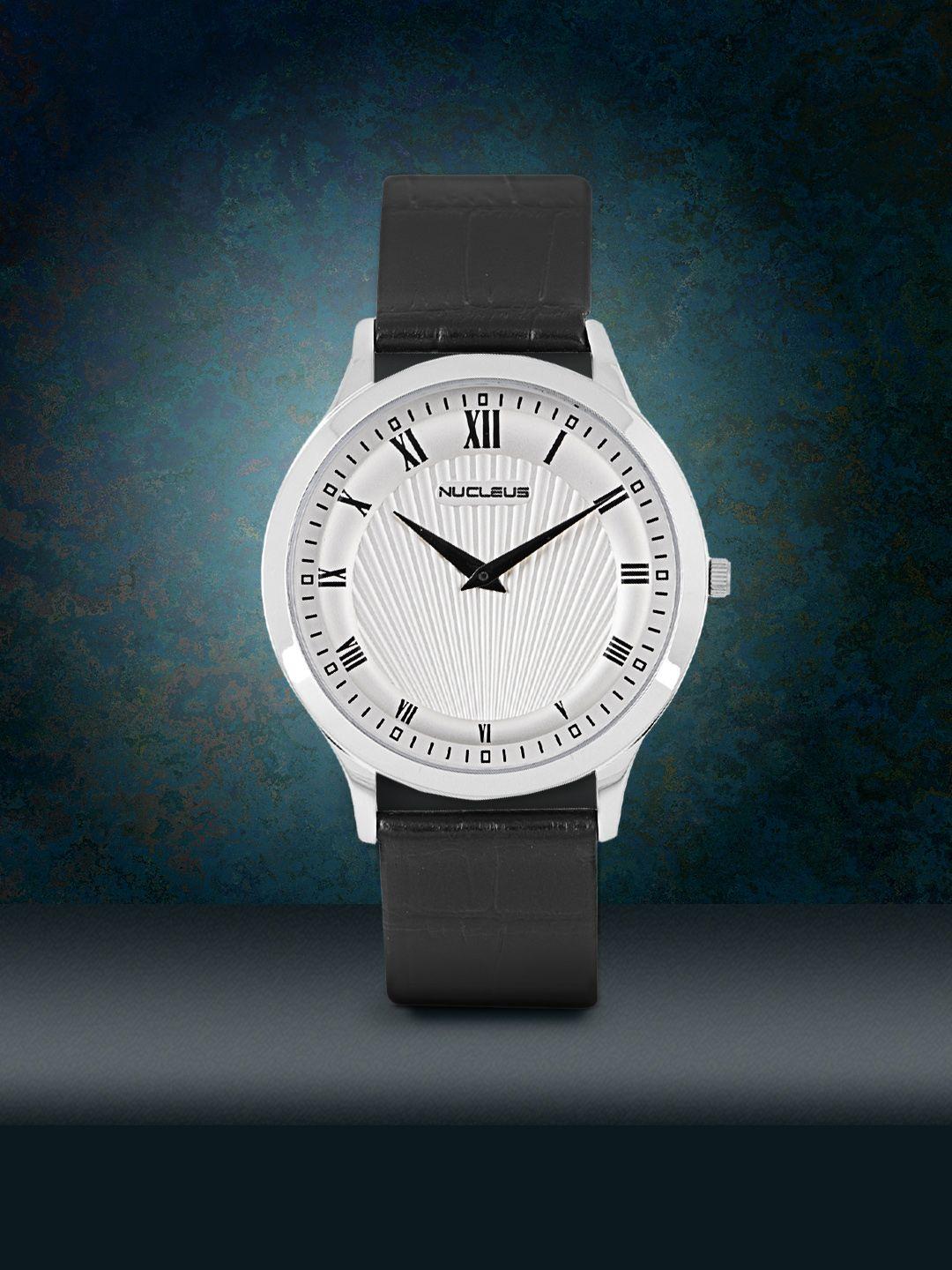 nucleus men white analogue watch d3i