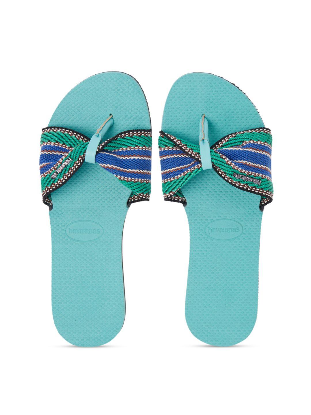 havaianas women green printed thong flip-flops