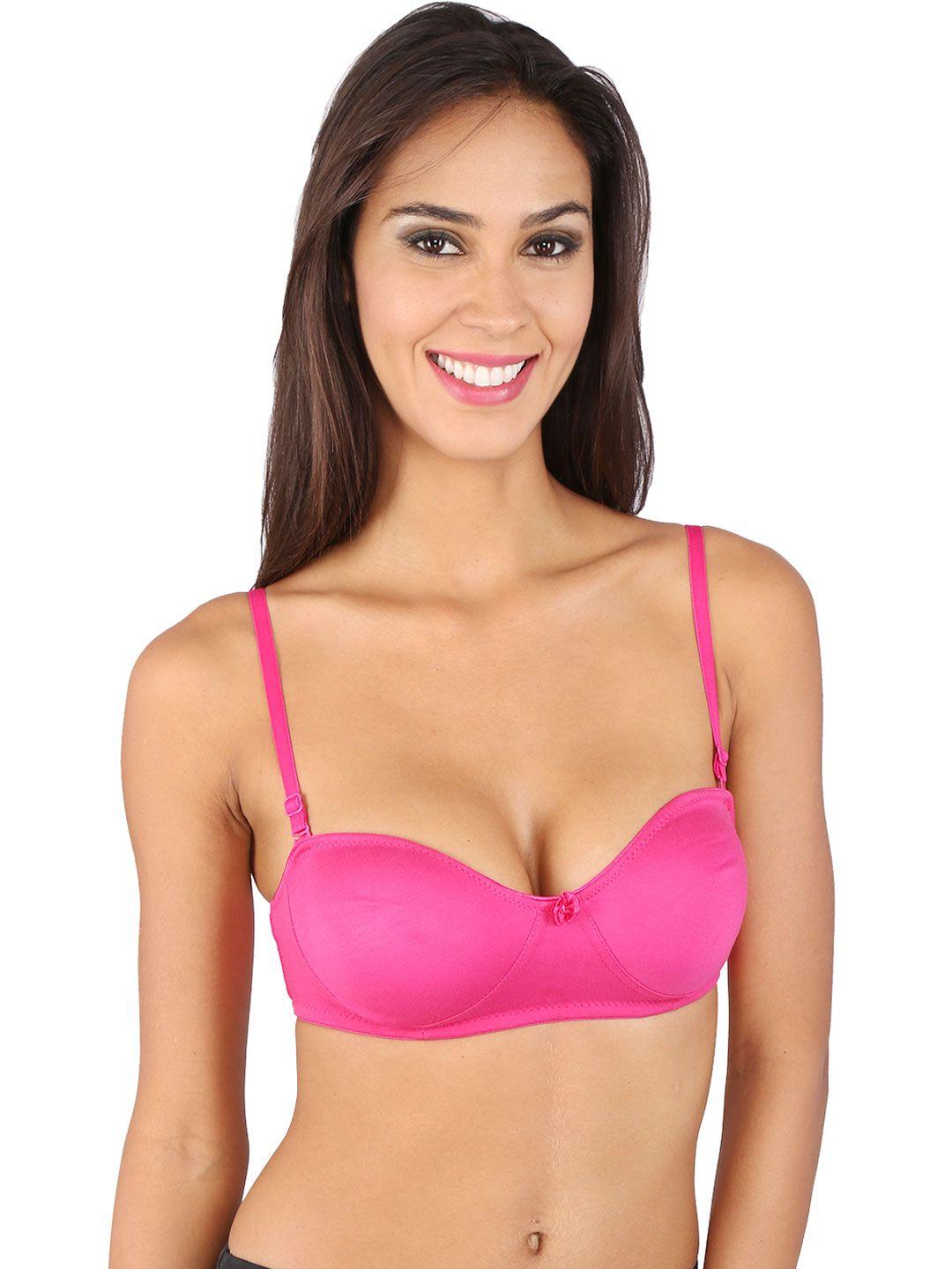 bralux pink push-up balconette bra