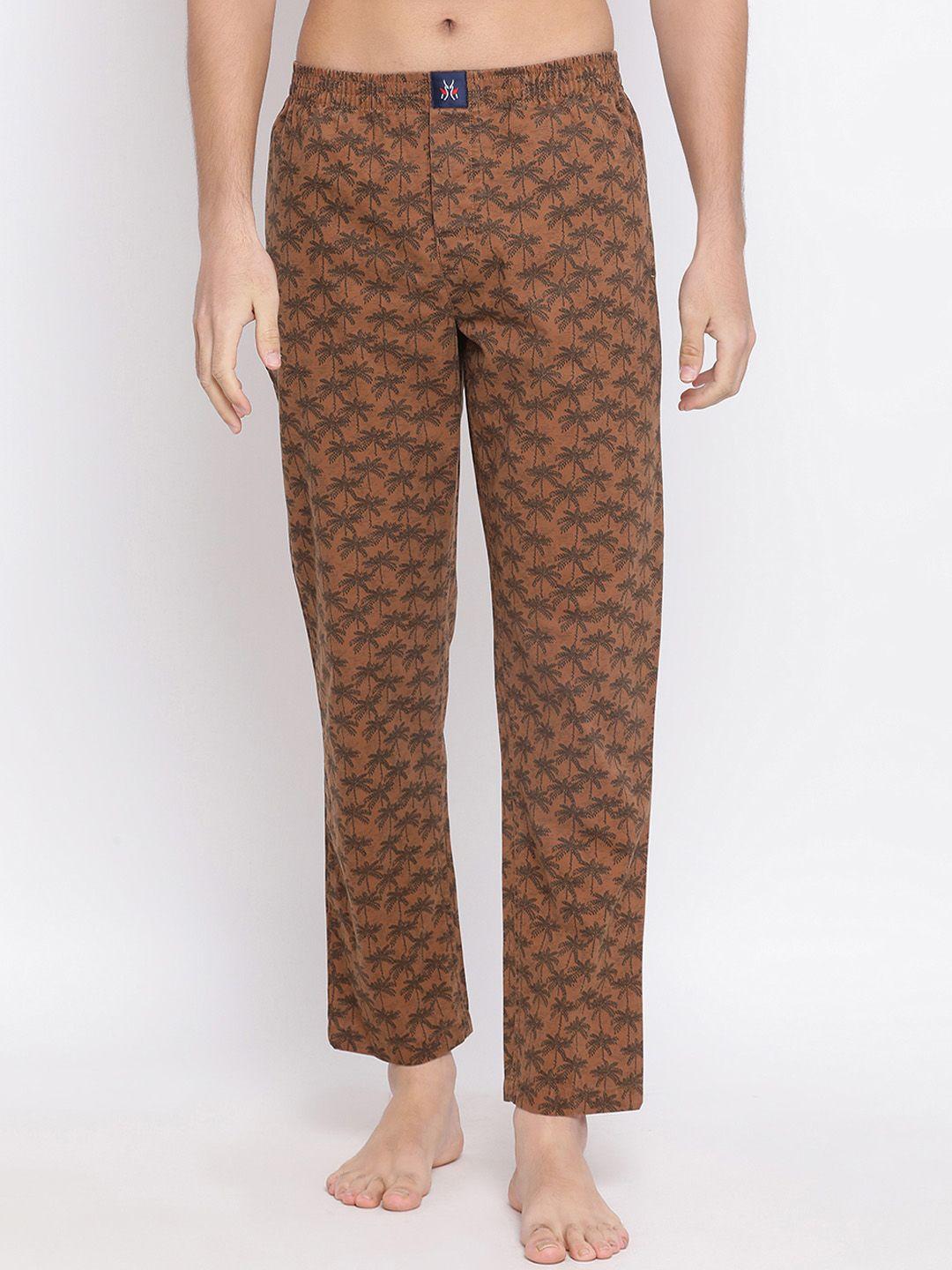 crimsoune club men brown printed lounge pants