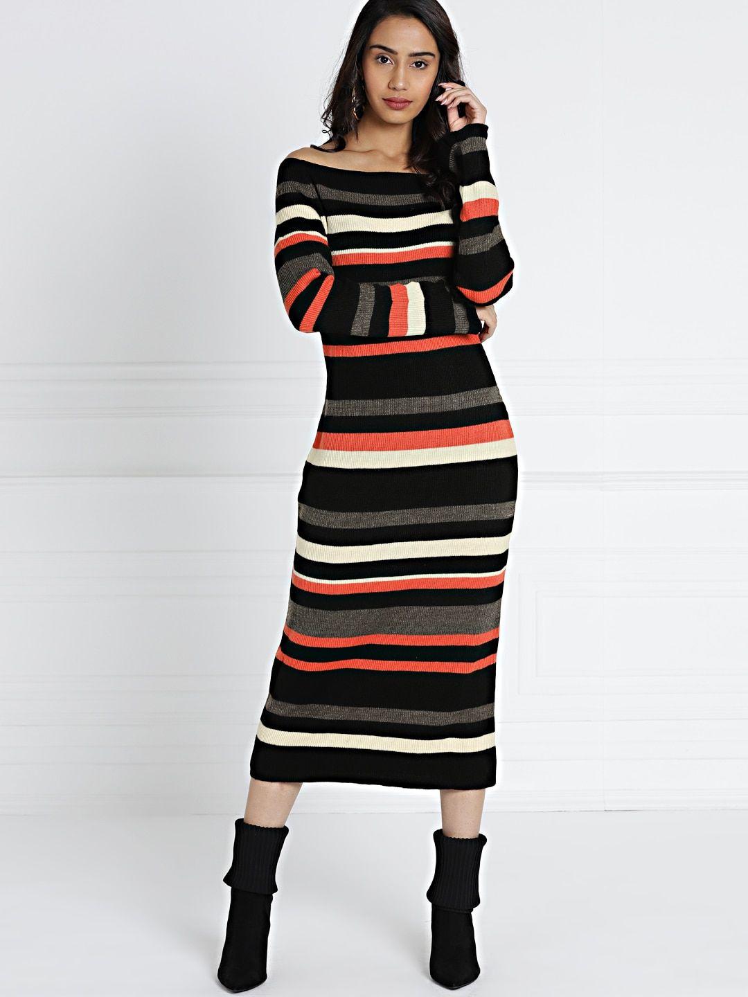 all about you women multicoloured striped jumper dress