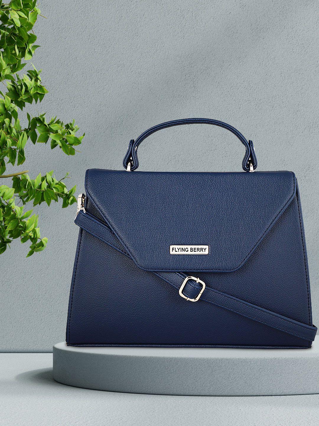 flying berry blue solid satchel