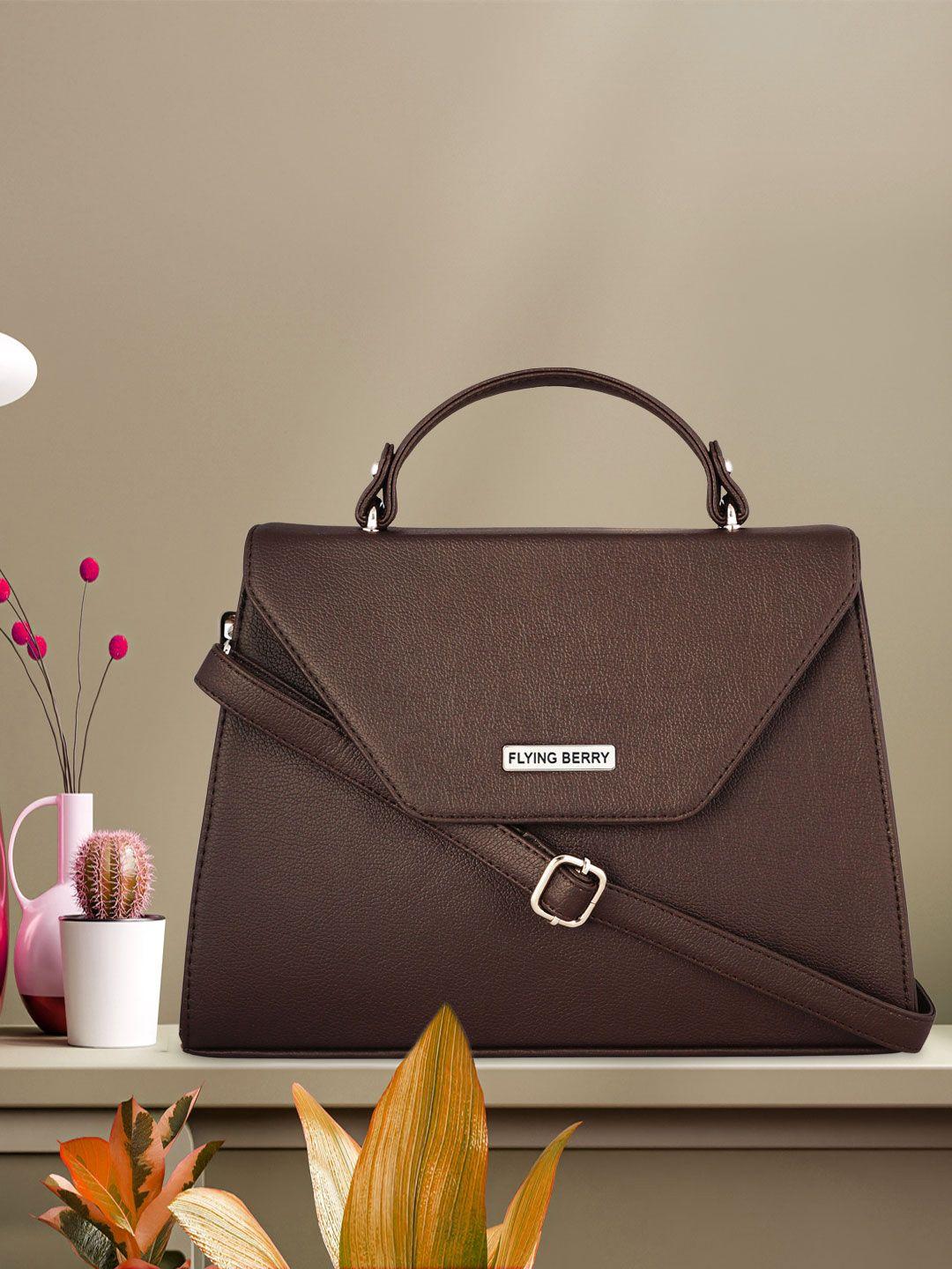 flying berry brown solid satchel