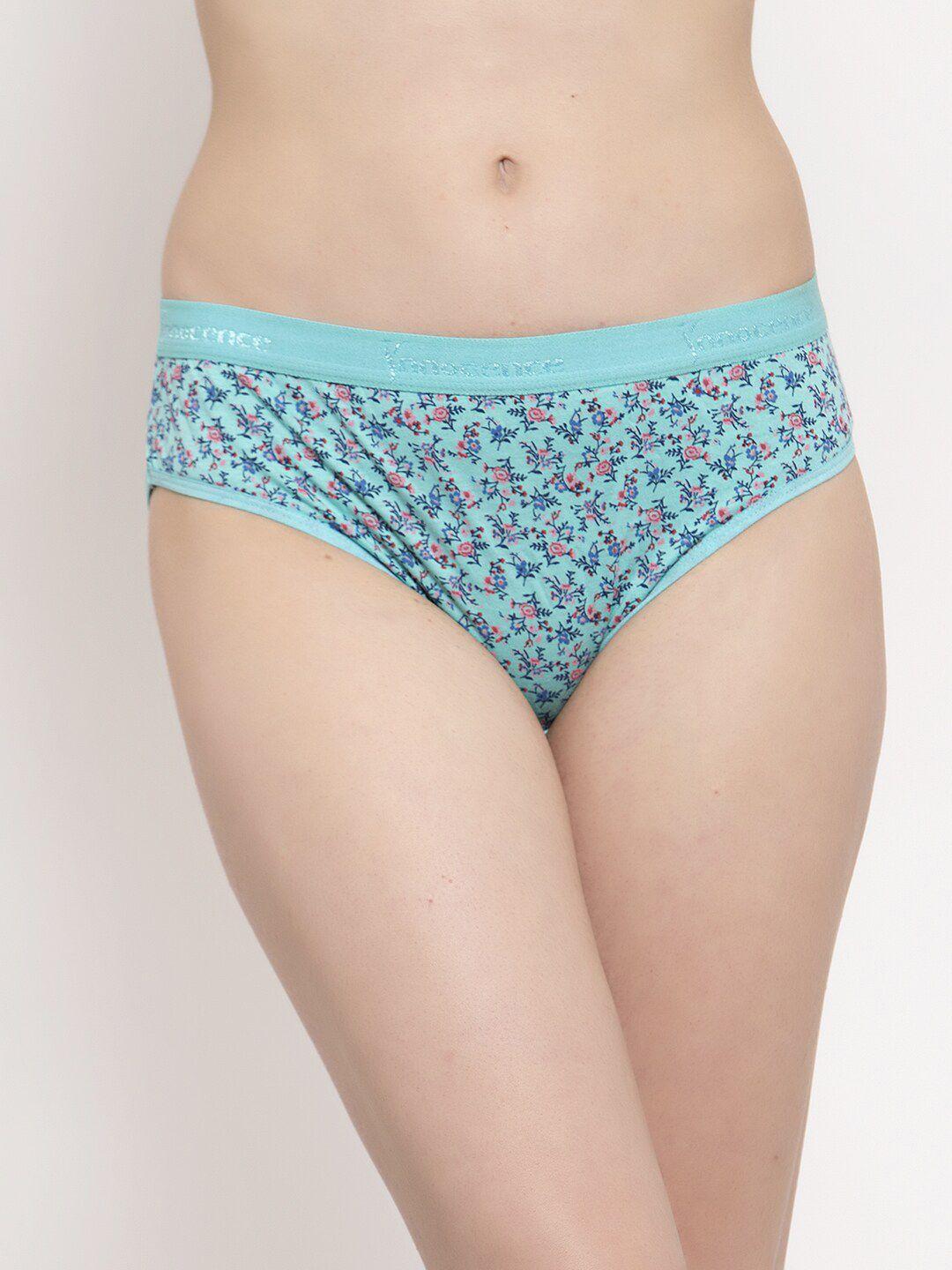 innocence women turquoise blue & red printed hipster briefs bbaplin90225