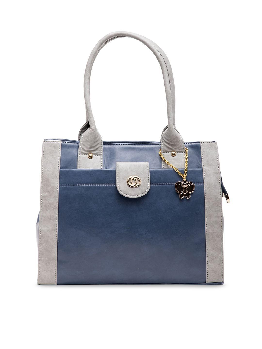 butterflies blue & grey colourblocked shoulder bag