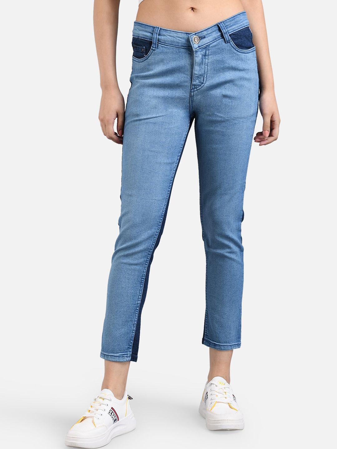 the dry state women blue regular fit mid-rise clean look jeans