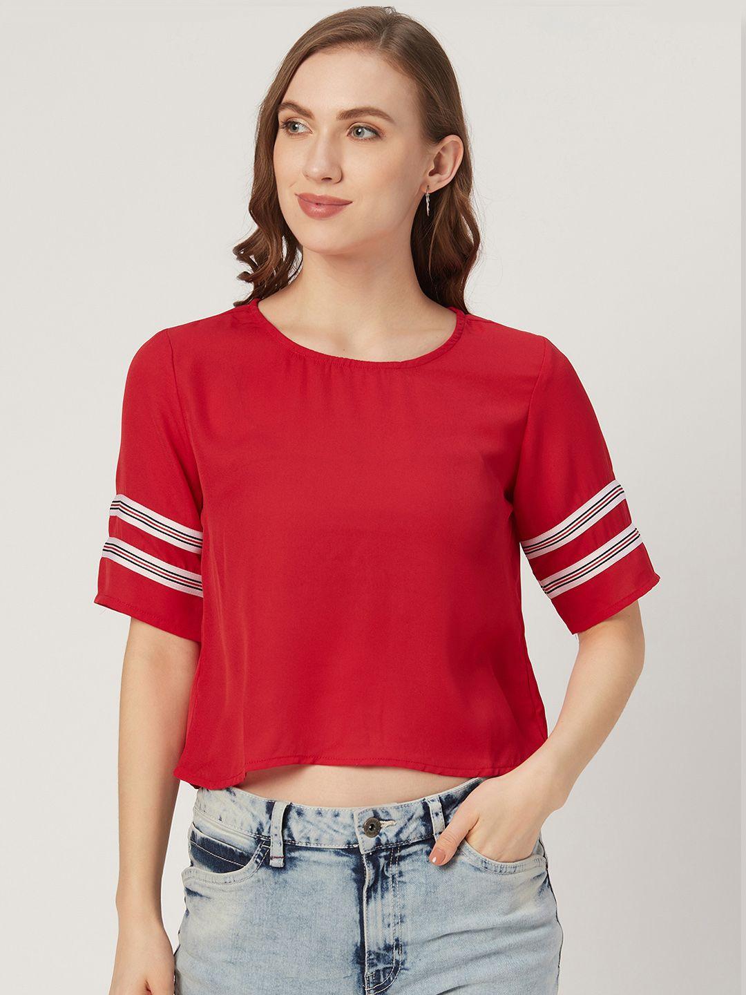 style quotient women red solid top