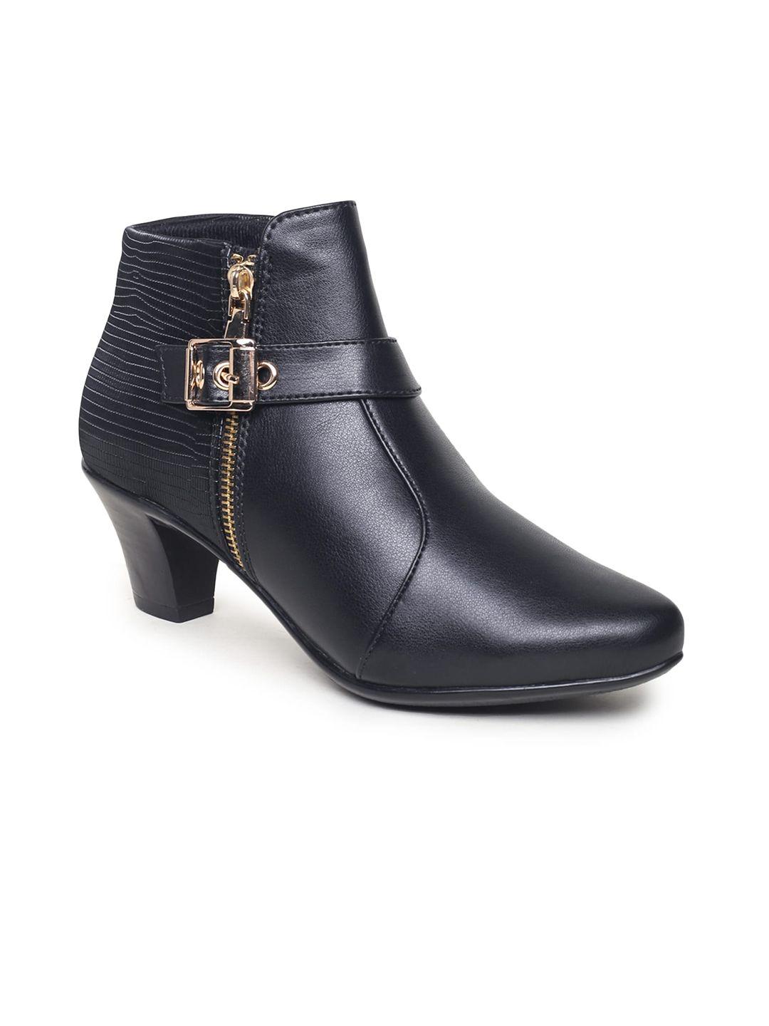 valiosaa women black solid heeled boots