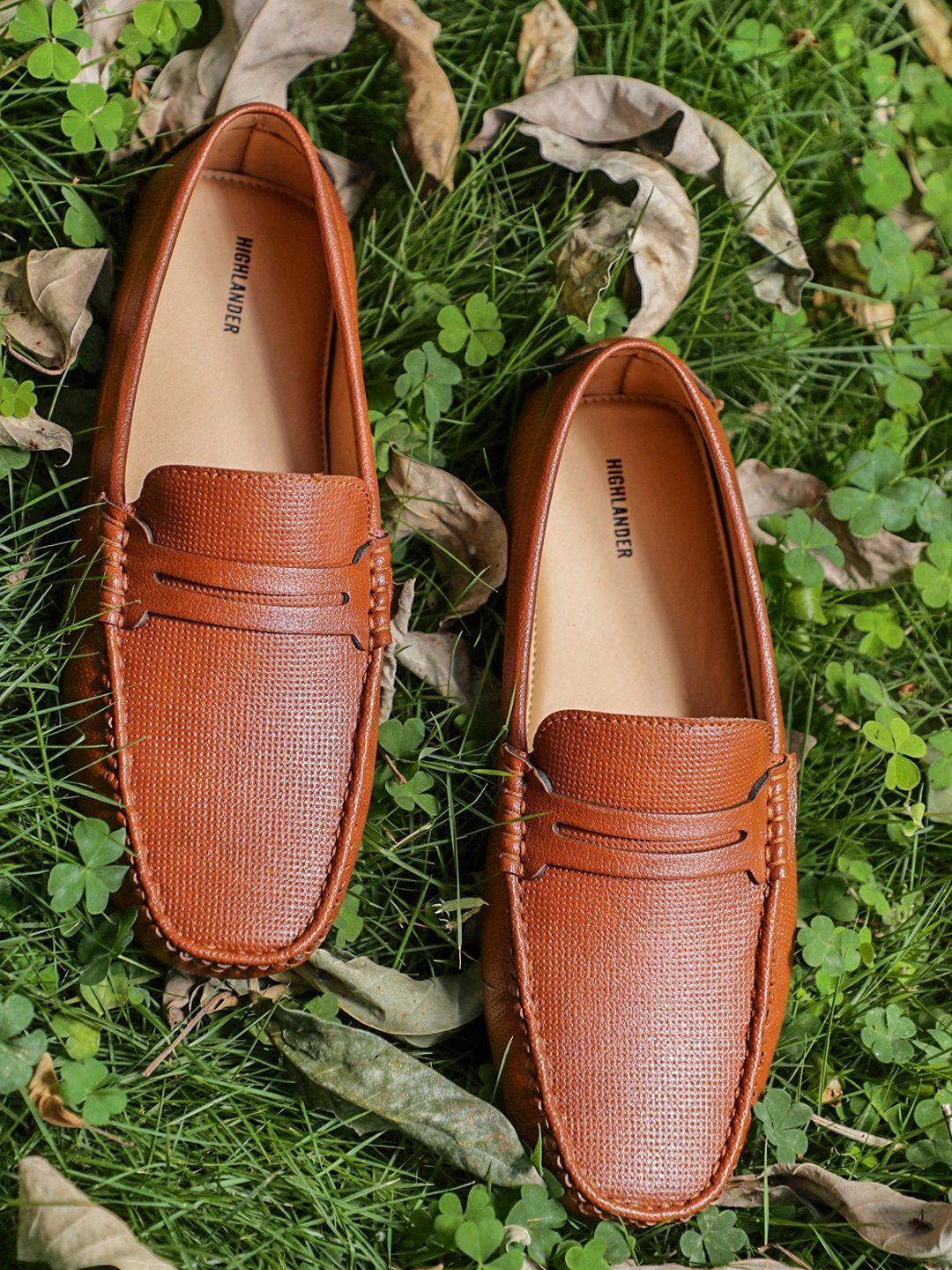 highlander men tan brown loafers