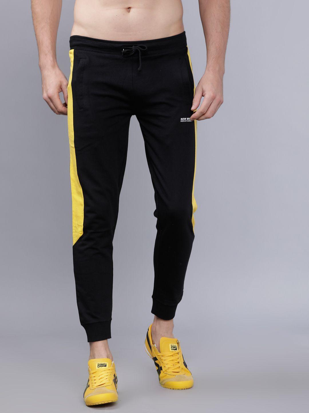 the indian garage co men black solid slim-fit joggers