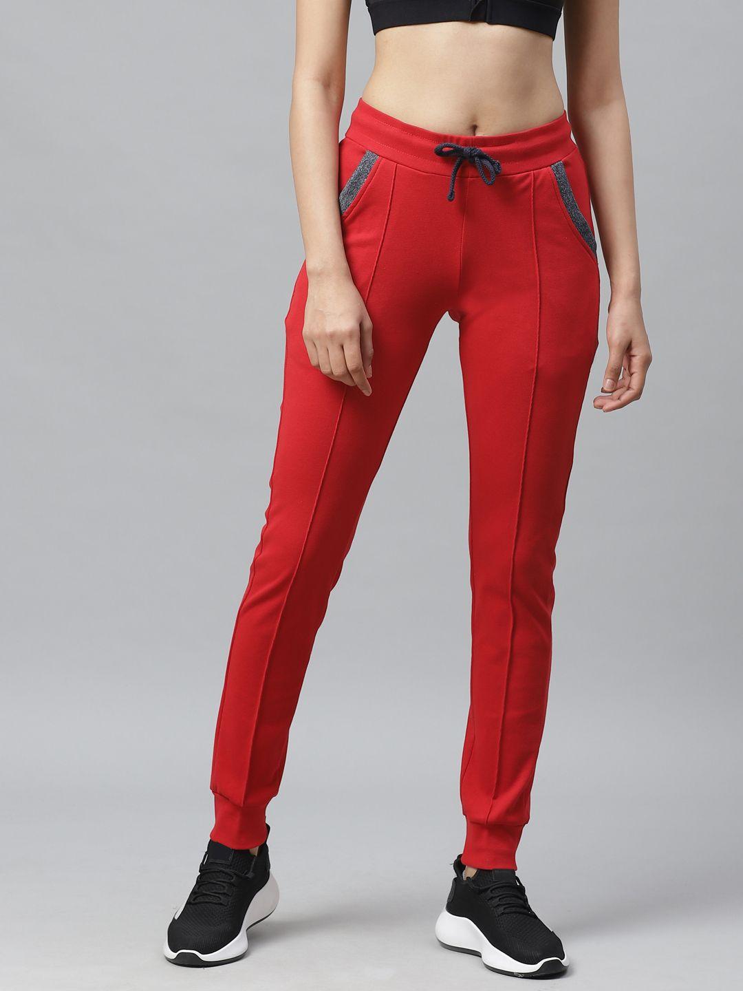 cayman women red solid joggers