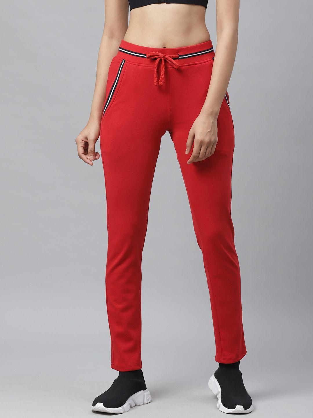 cayman women red solid track pants