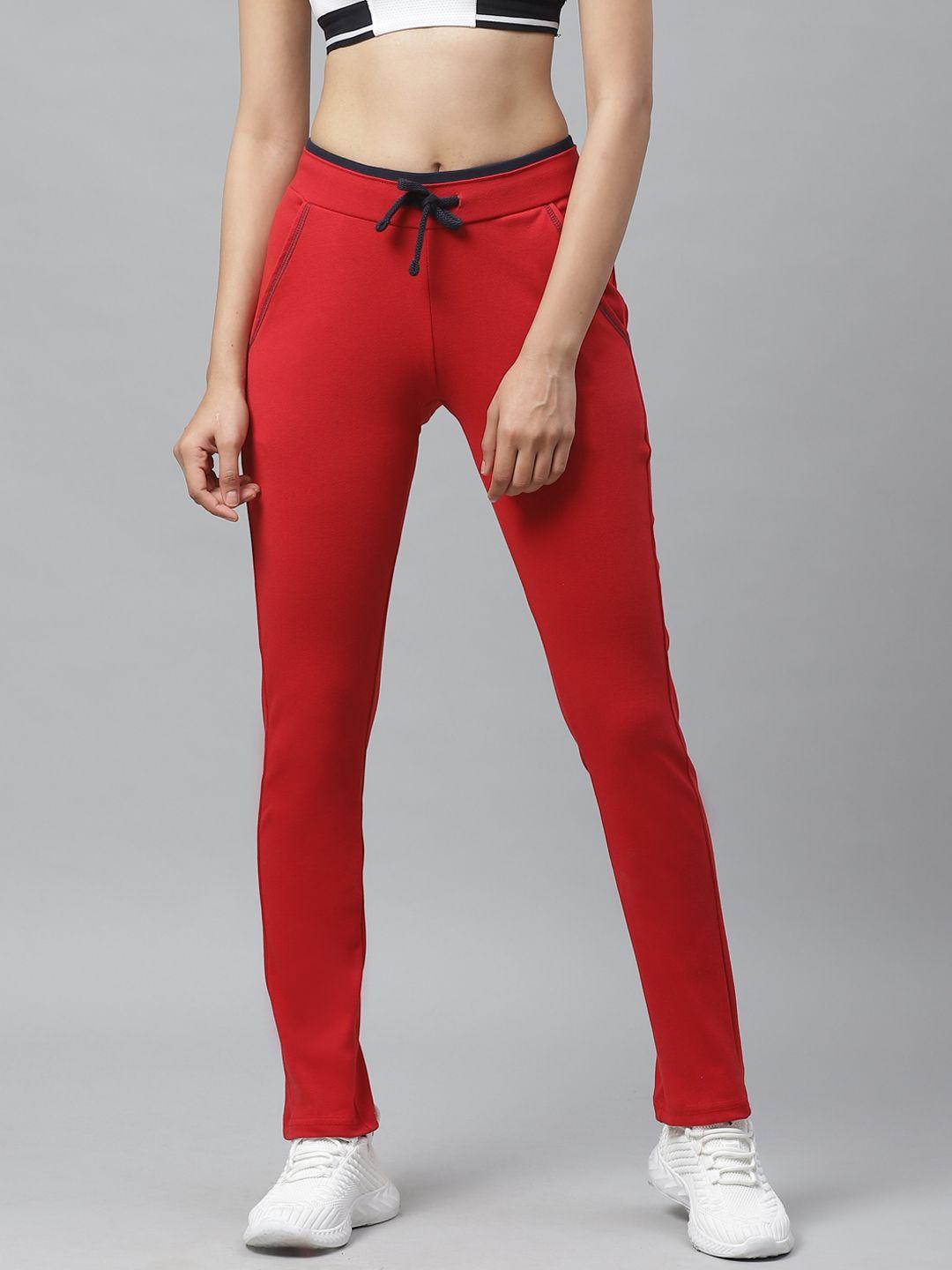 cayman women red solid track pants