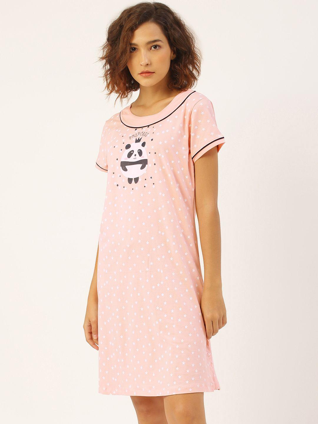 sweet dreams pink & white panda printed sleep shirts