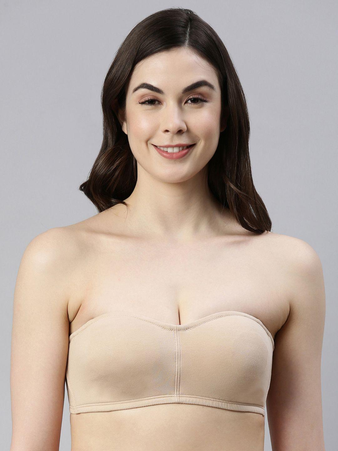 enamor skin non-wired non padded full coverage balconette bra with detachable straps a019