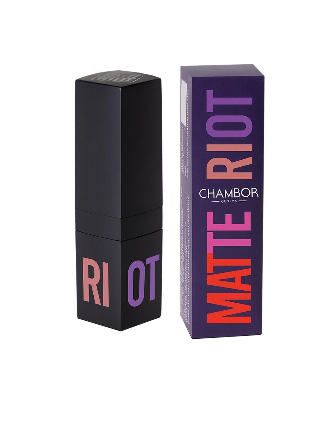 chambor long lasting matte riot lipstick- road rage red 203