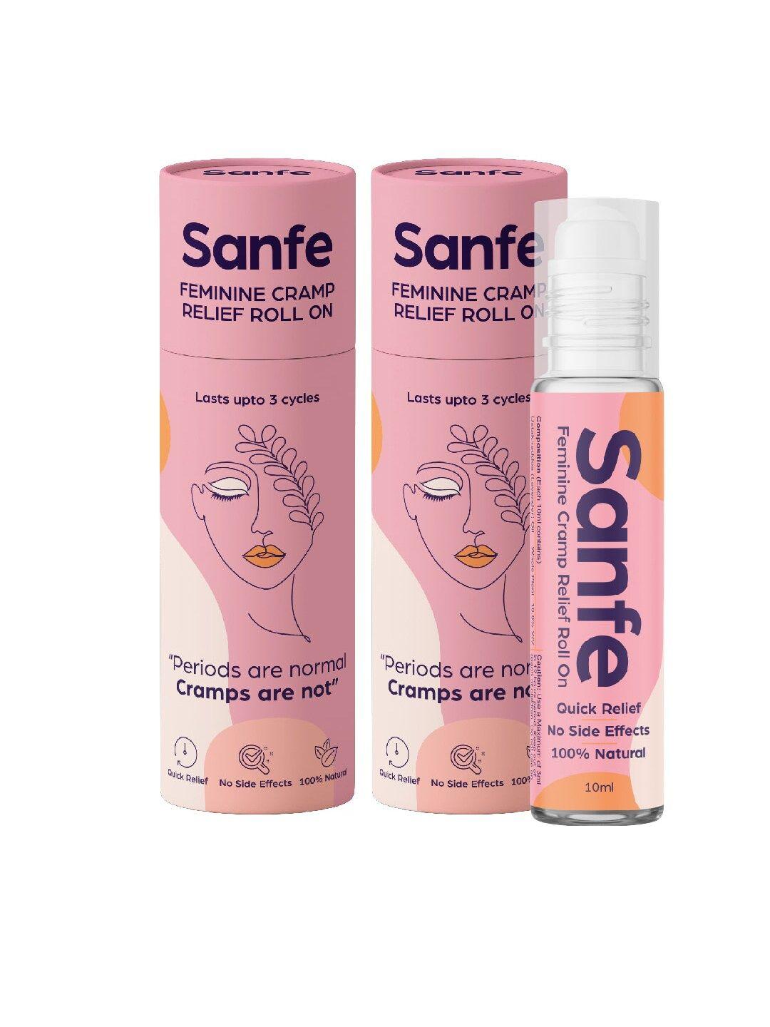 sanfe feminine set of 2 cramp relief roll ons 10 ml