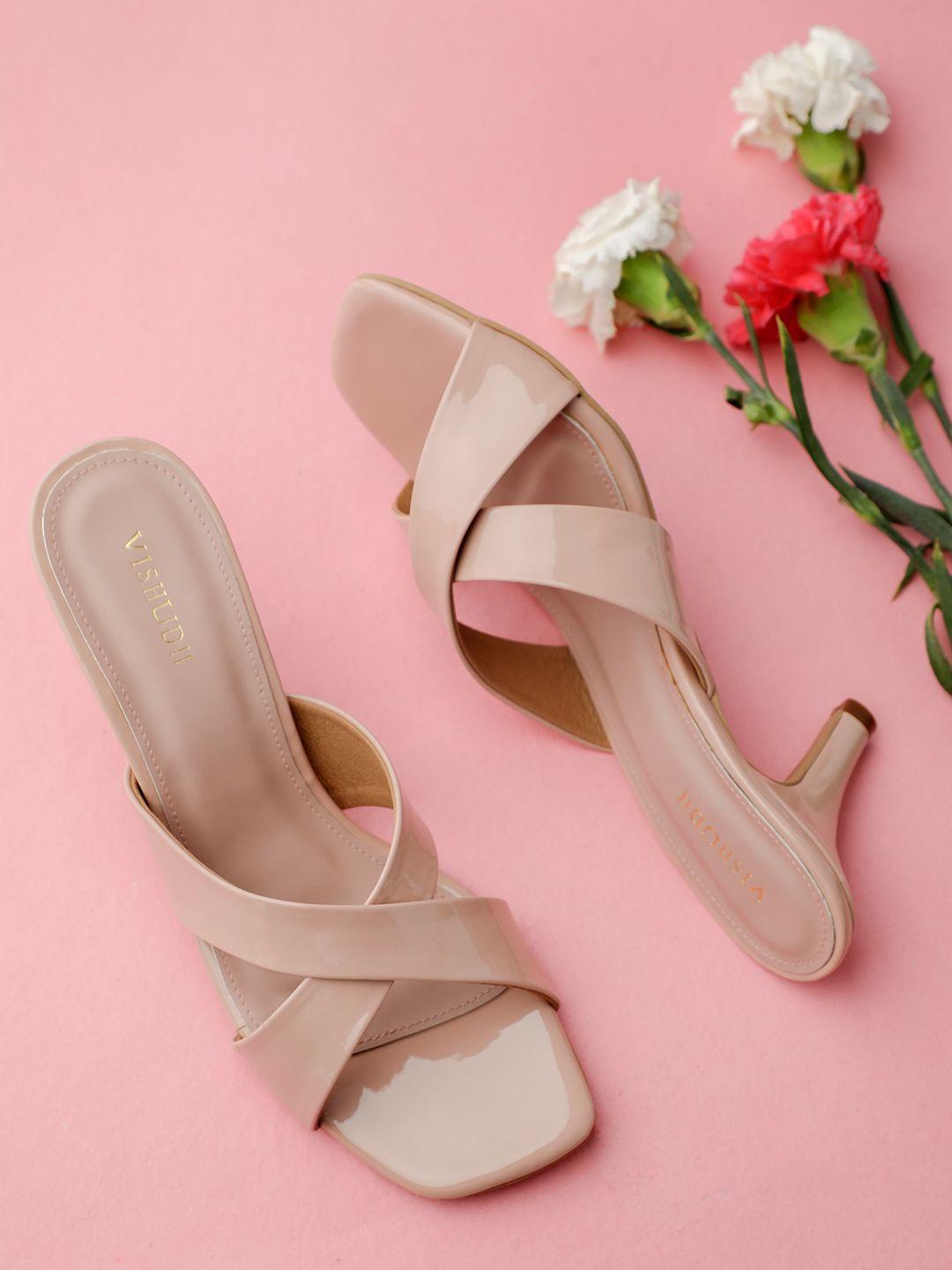 vishudh women nude-coloured solid heels