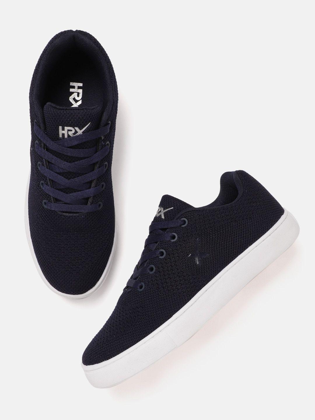 hrx by hrithik roshan men navy blue woven design fly sneakers