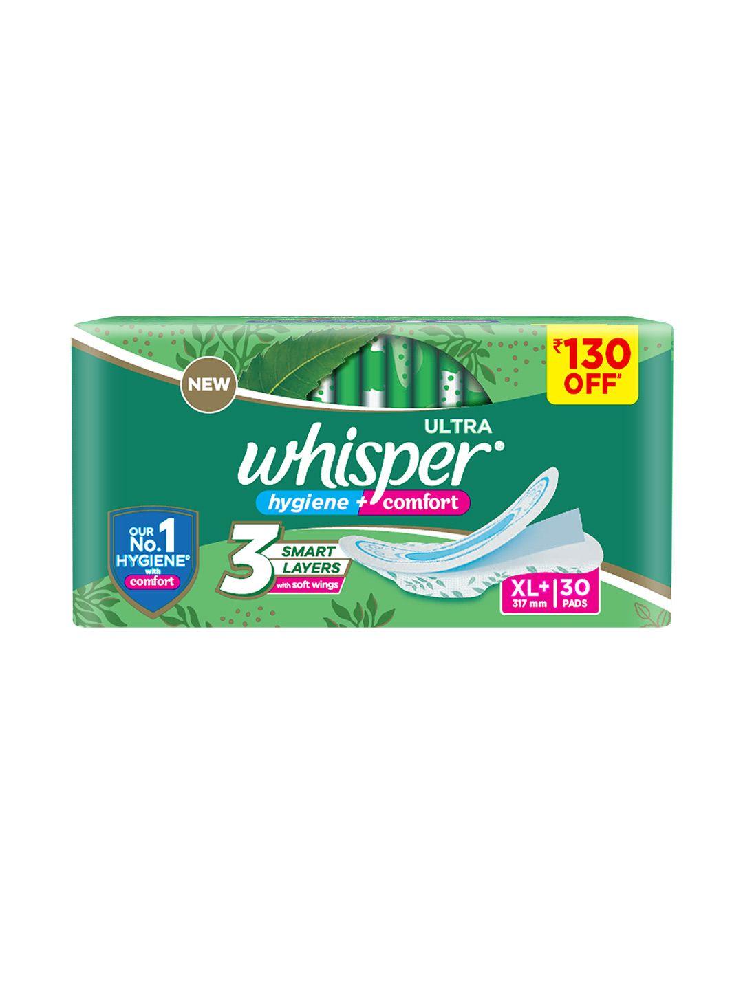 whisper ultra clean xl+ sanitary pads - 30 pads