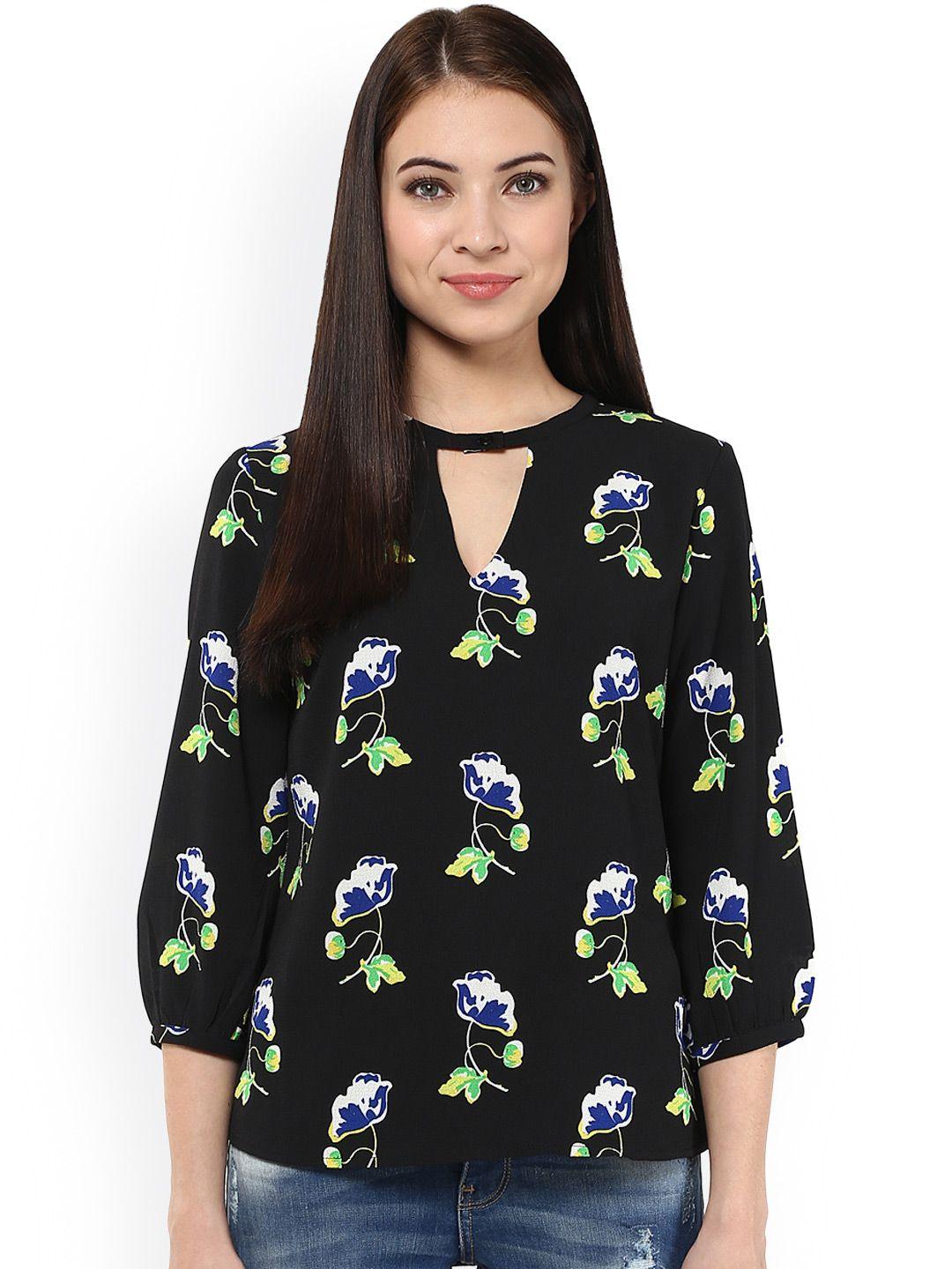 harpa black floral print top