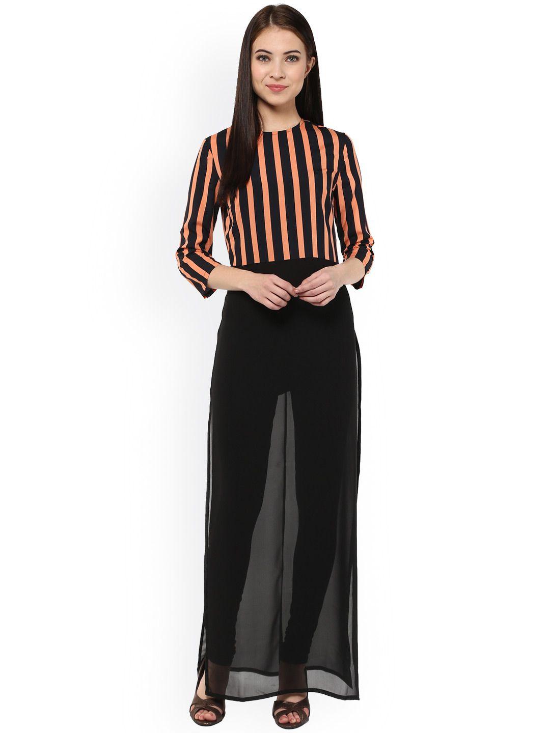 harpa orange & black striped maxi top