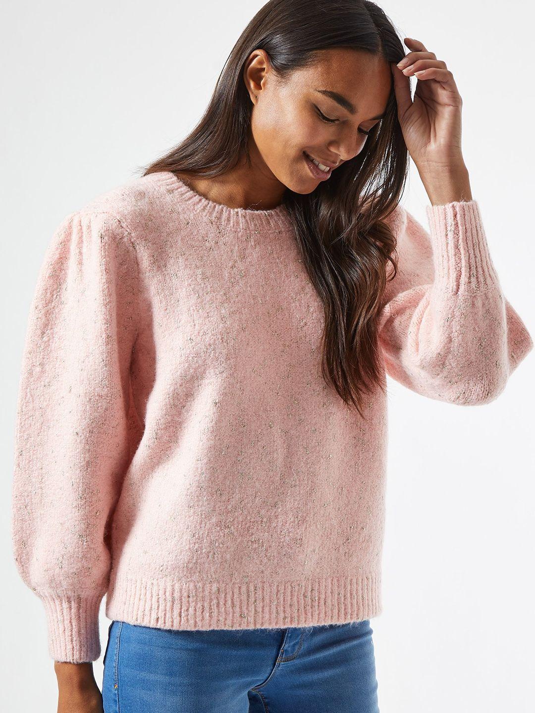 dorothy perkins women pink solid pullover sweater