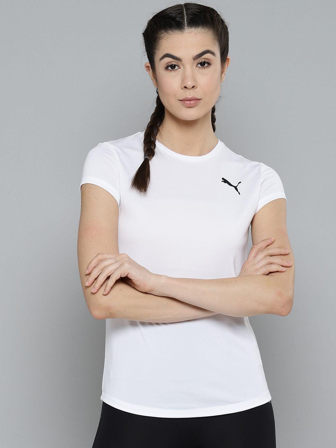 puma women white solid active sustainable tee