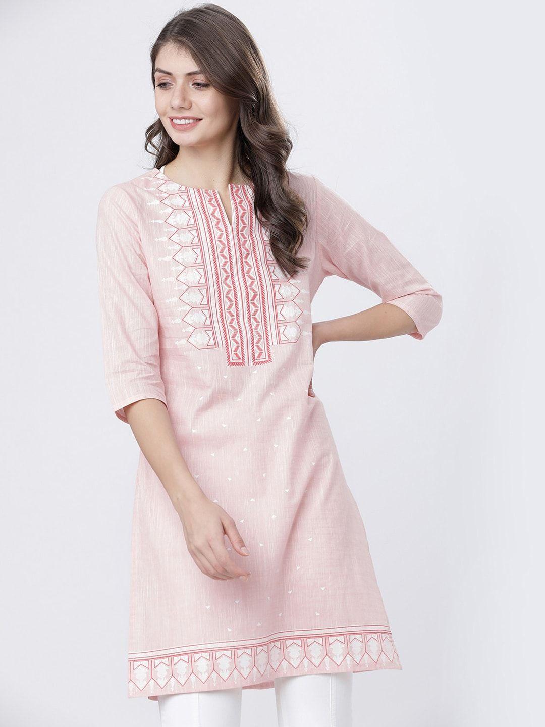 vishudh women pink printed tunic