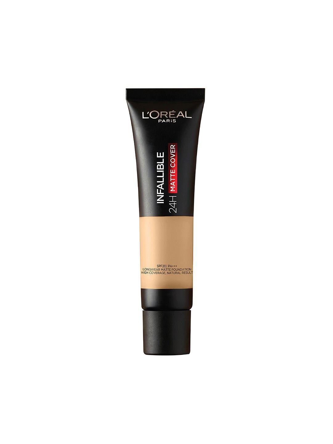 loreal paris infallible 24h matte cover spf20 pa+++ longwear liquid foundation 35ml - light linen 95/gold sand 105.5