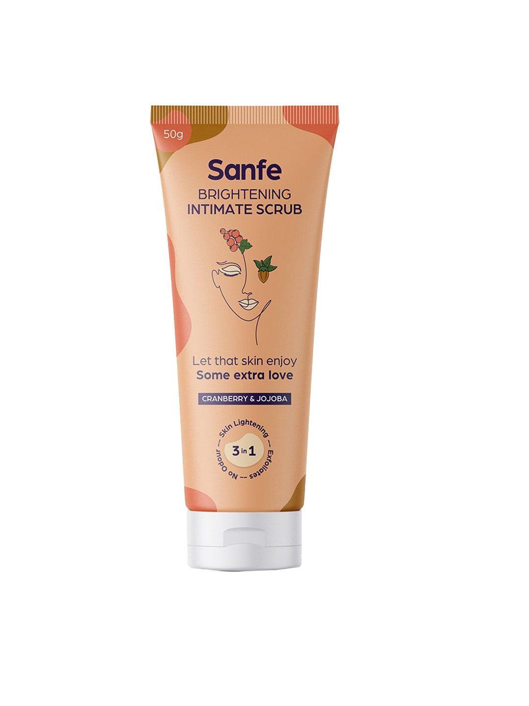 sanfe off white brightening intimate scrub with cranberry and jojoba beads 50g