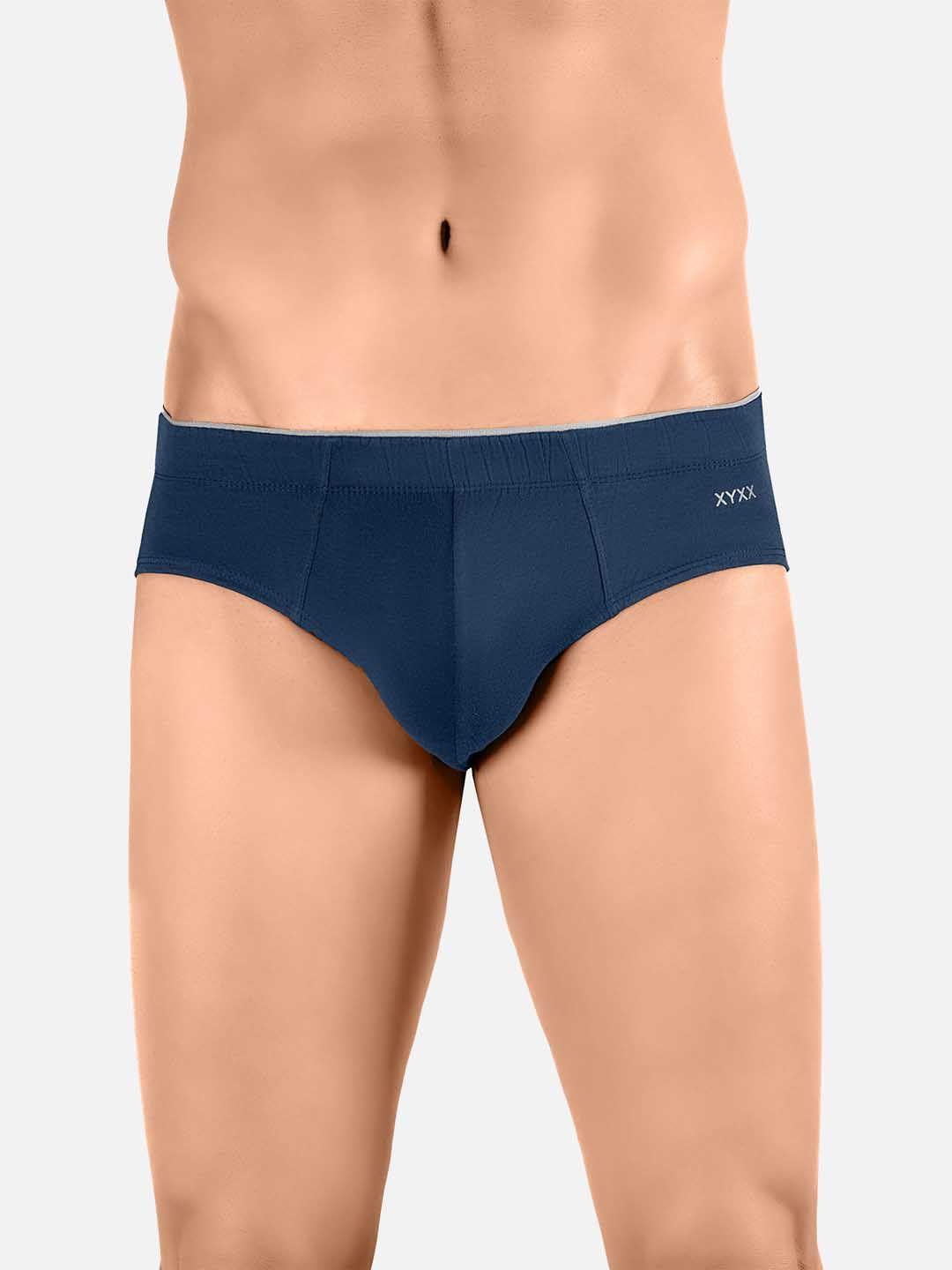 xyxx men blue solid antimicrobial basic brief xybrf52