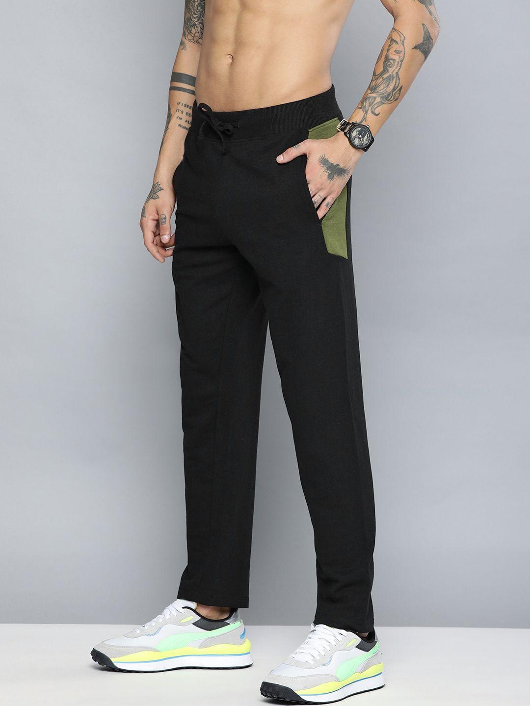 kook n keech men black solid track pants