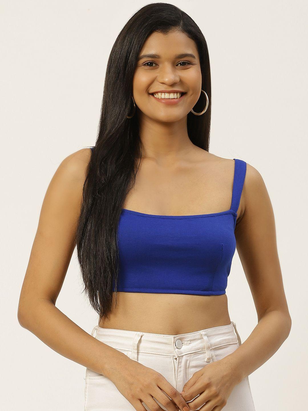 besiva women blue bralette crop top