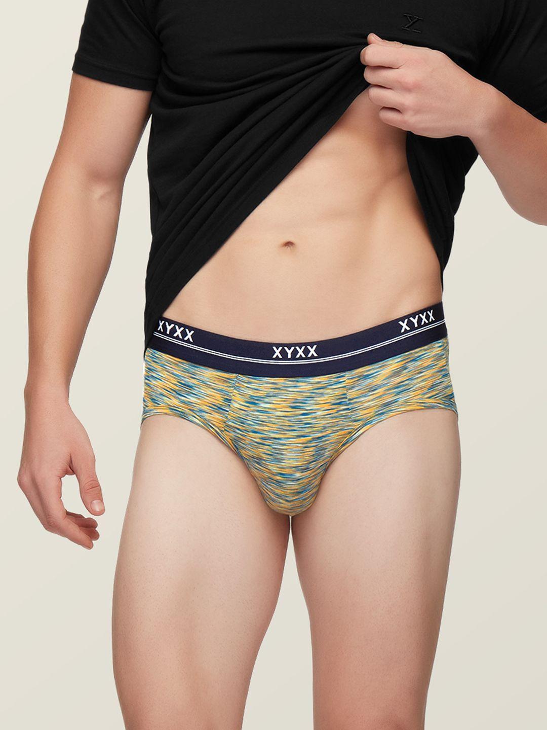 xyxx men yellow & blue printed intellisoft antimicrobial artisto briefs xybrf75