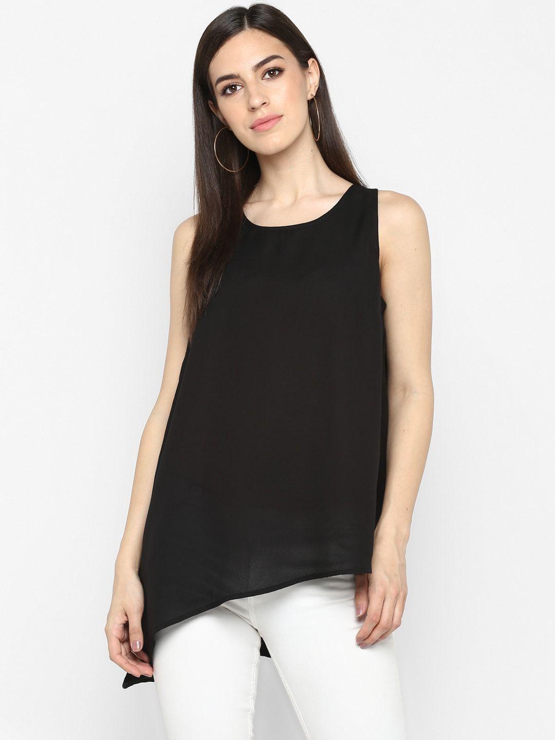 aditi wasan black solid high-low top