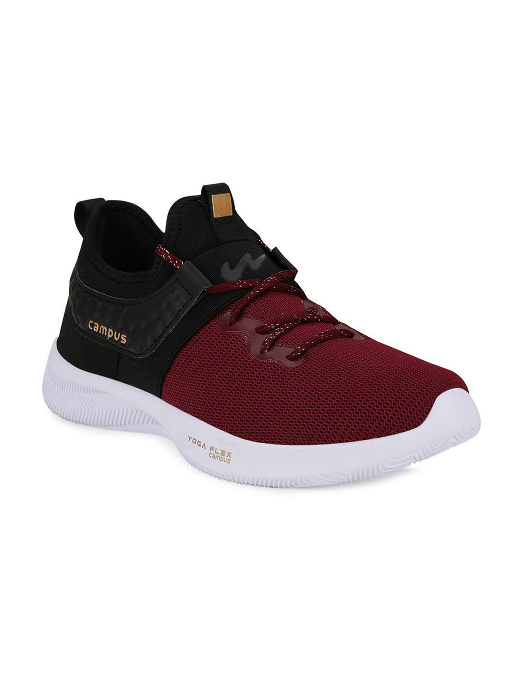 campus women maroon mesh running shoes