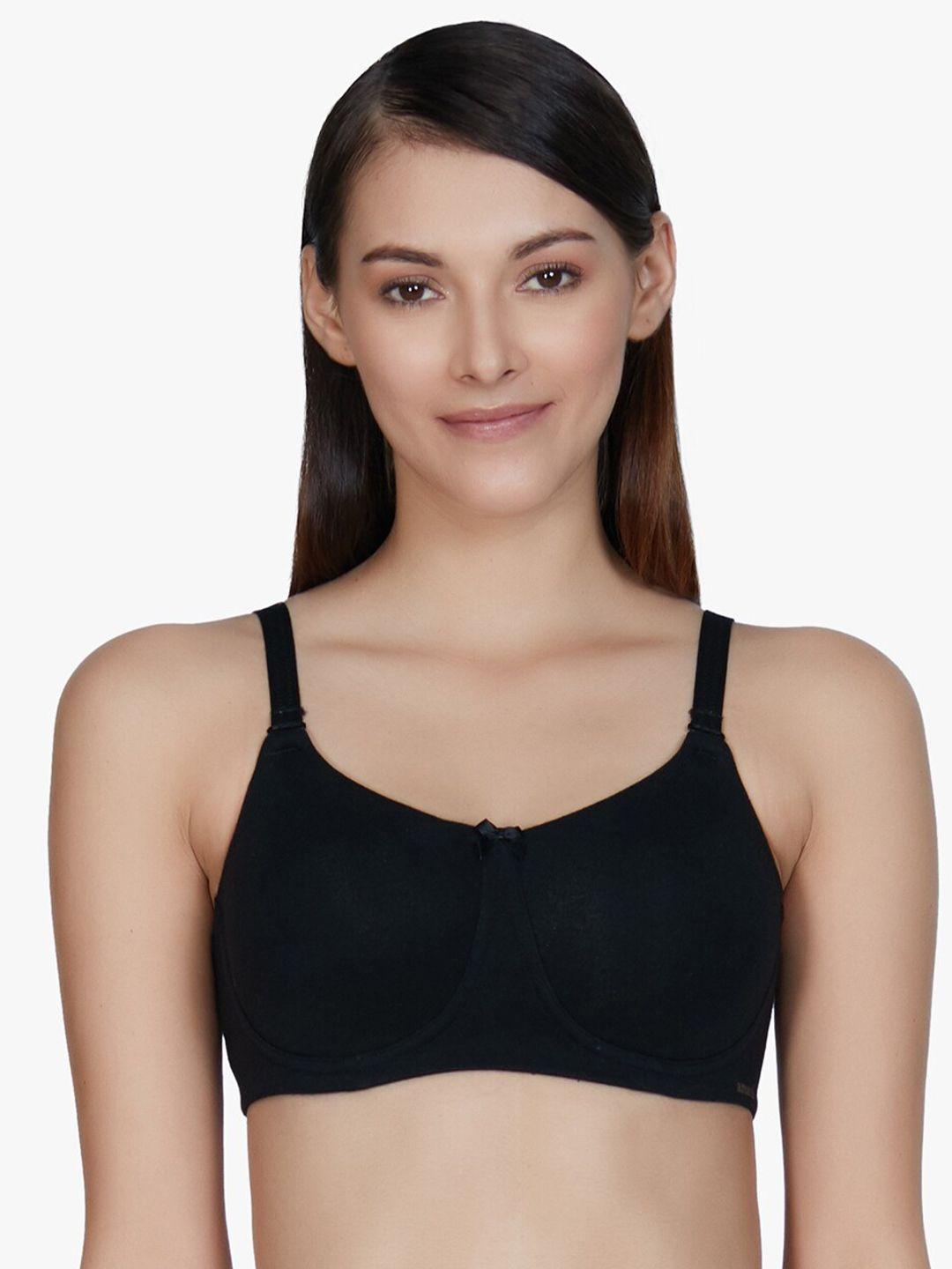 amante black solid non-wired non padded t-shirt bra