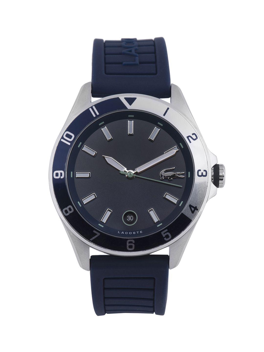 lacoste men navy blue tiebreaker analogue watch 2011125