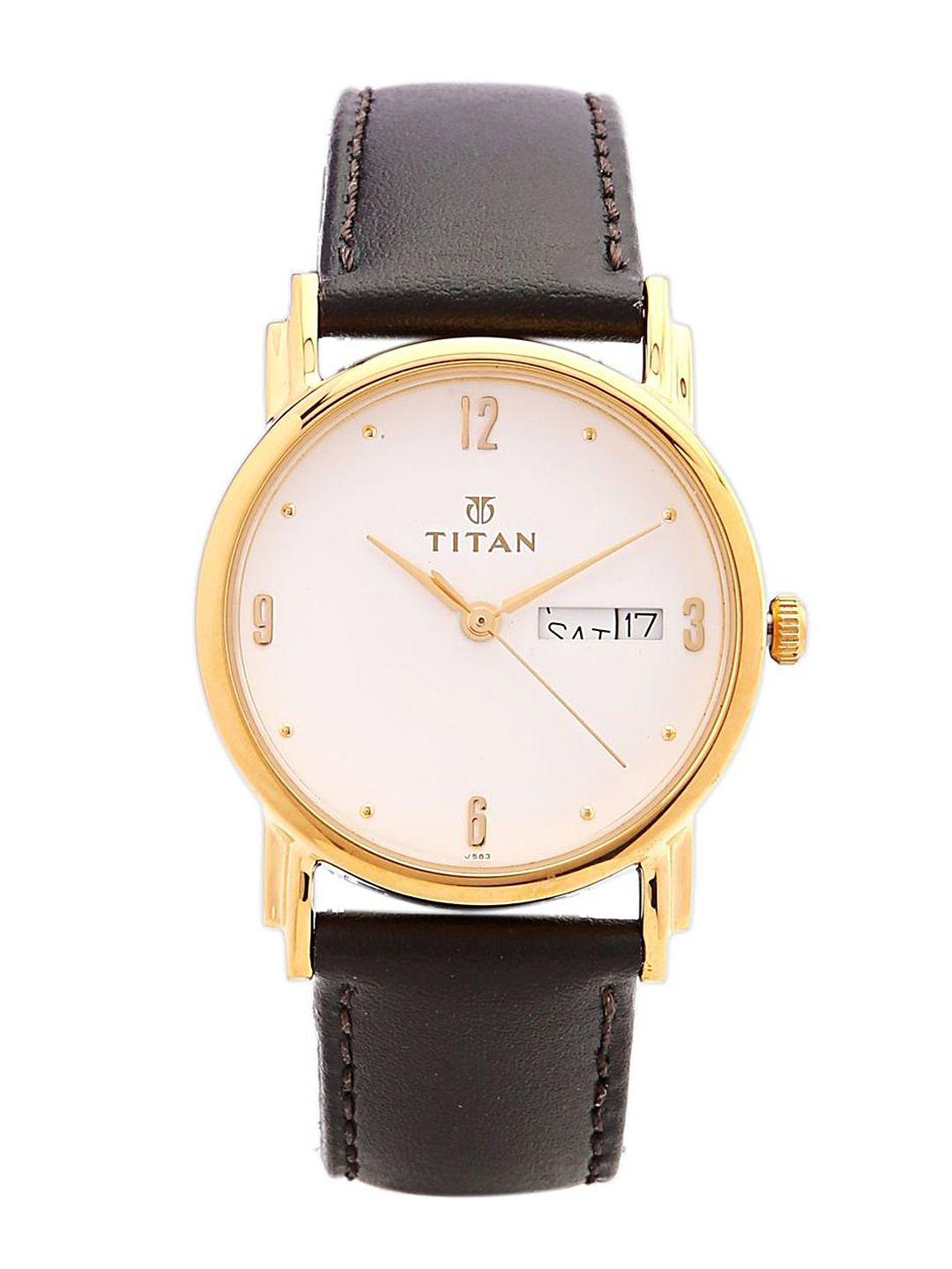 titan karishma men off white analogue watch nl1445yl04