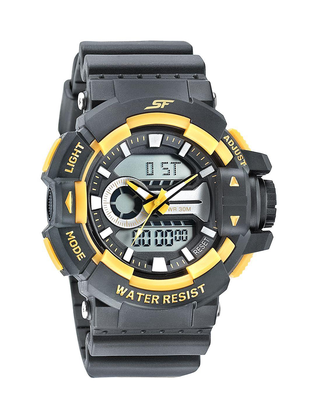 sonata men multicoloured analogue and digital sf hustler watch 77118pp03w