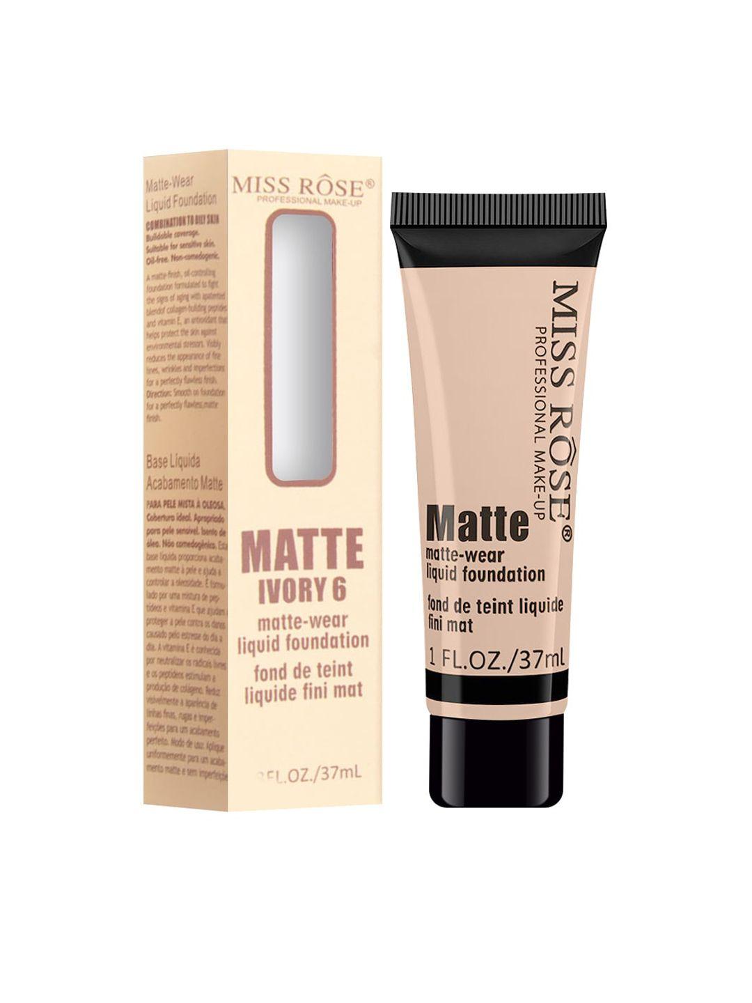 miss rose matte finish liquid foundation tube beige 08 - 37 ml