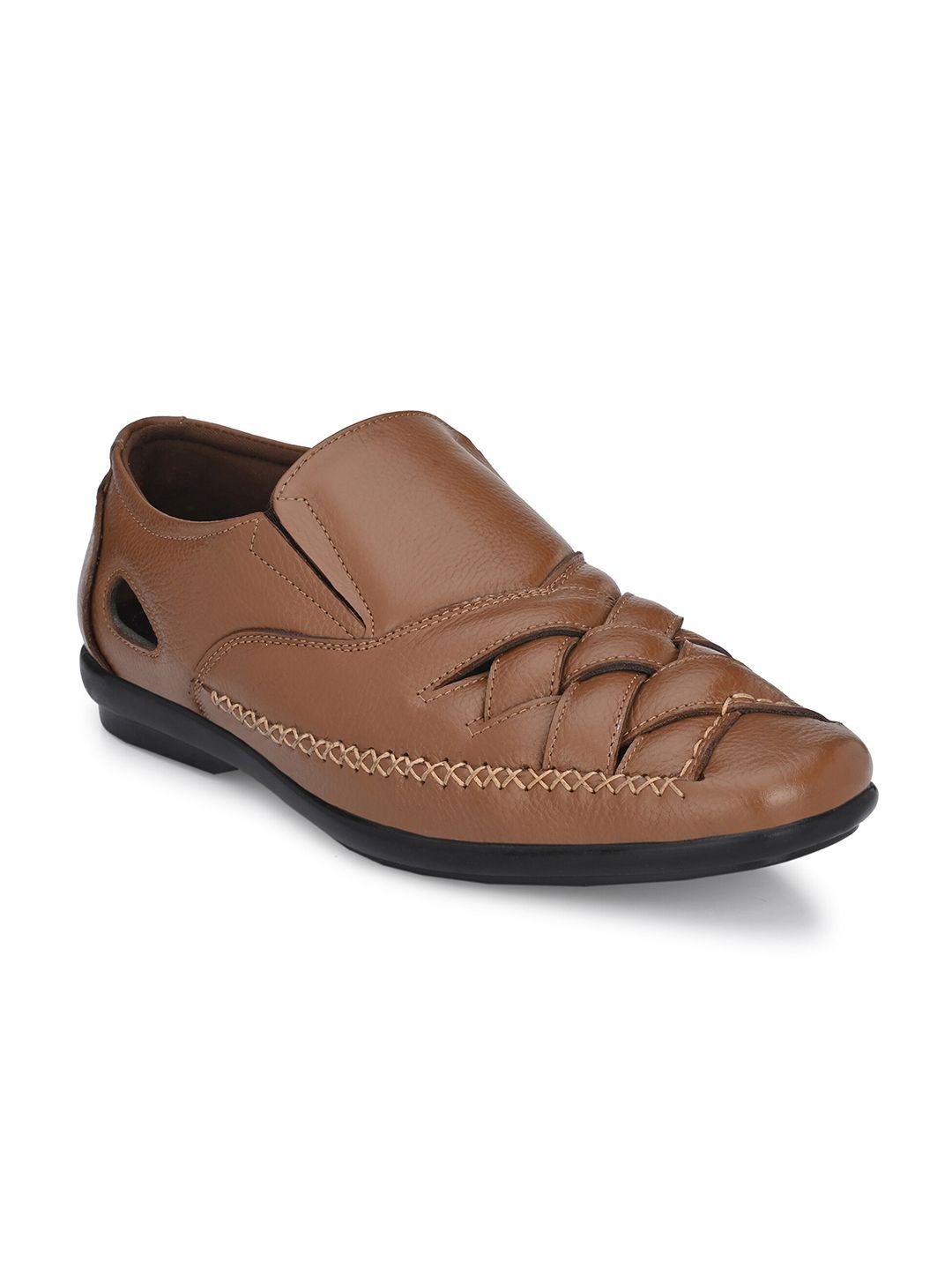 delize men brown shoe-style sandals