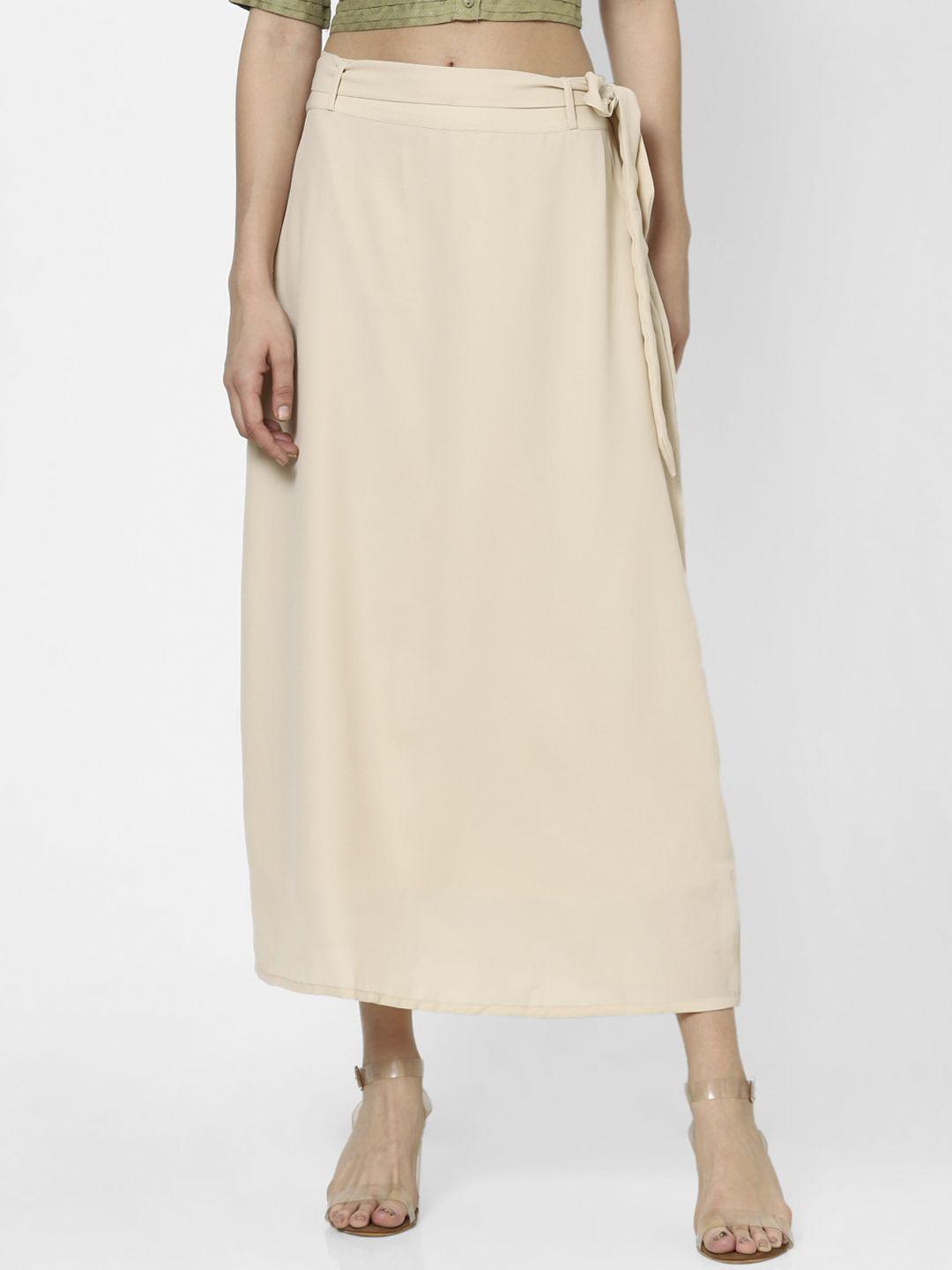 forever 21 women beige solid flared maxi skirt