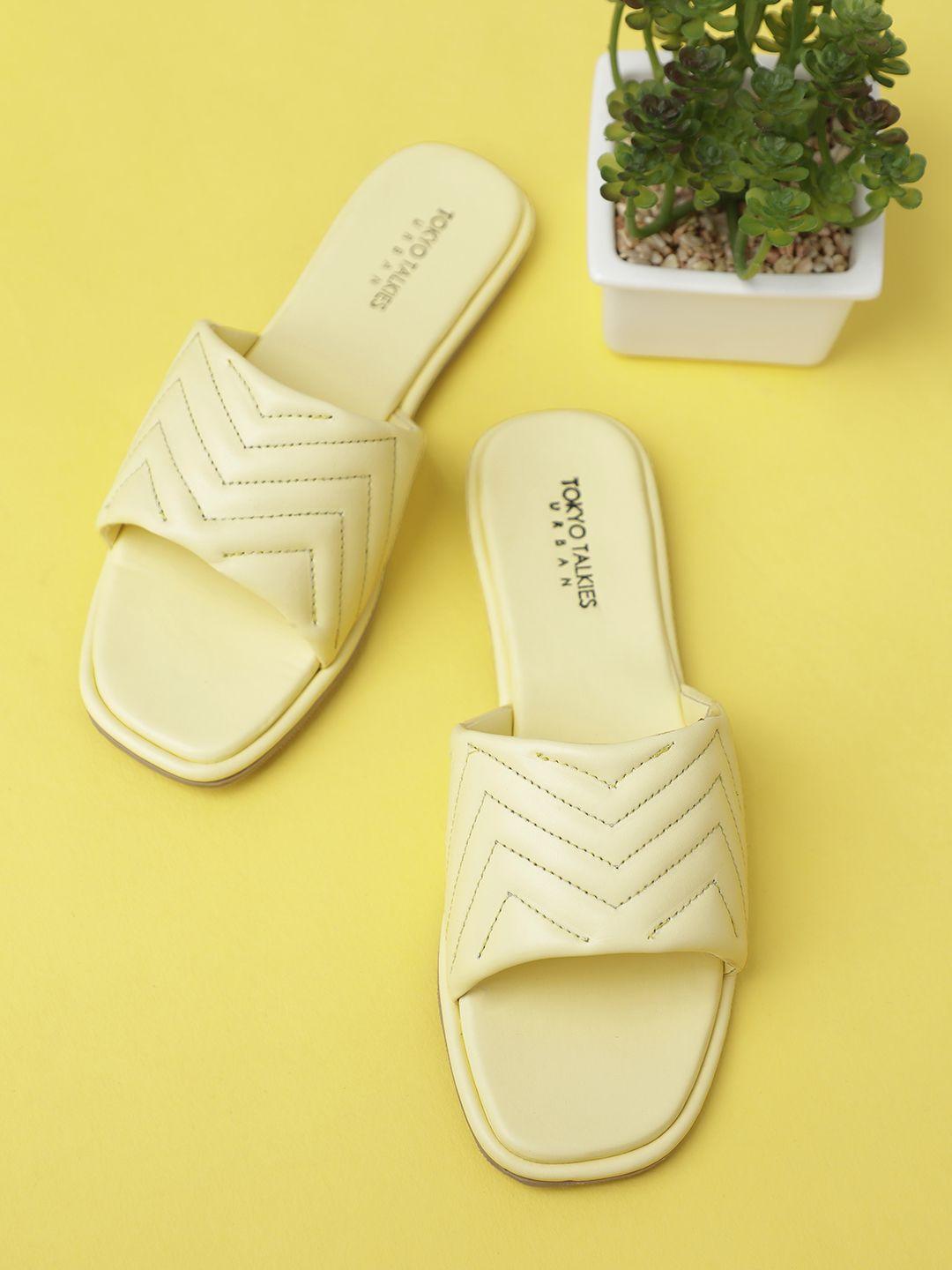 tokyo talkies women yellow mules