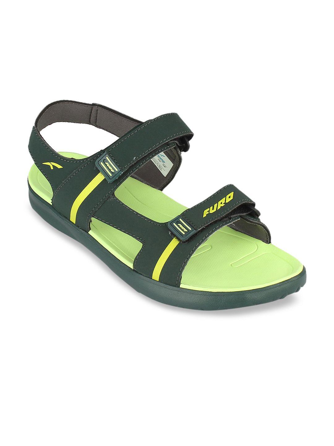 furo by red chief men green solid sports sandals