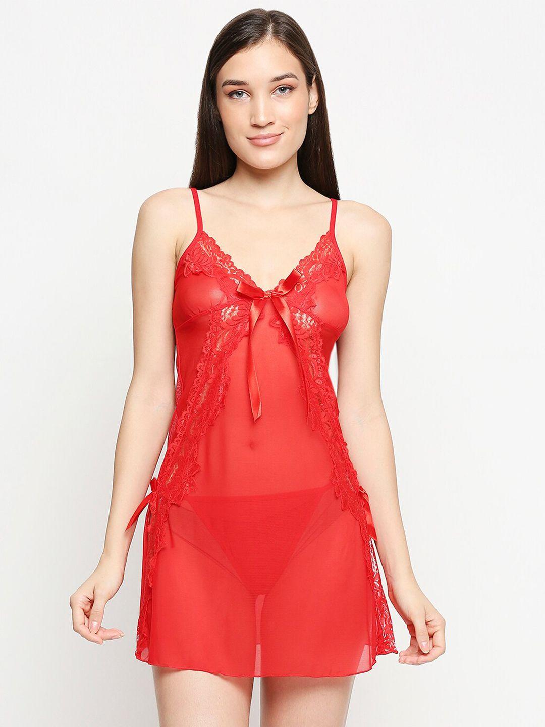 lady love red net baby doll