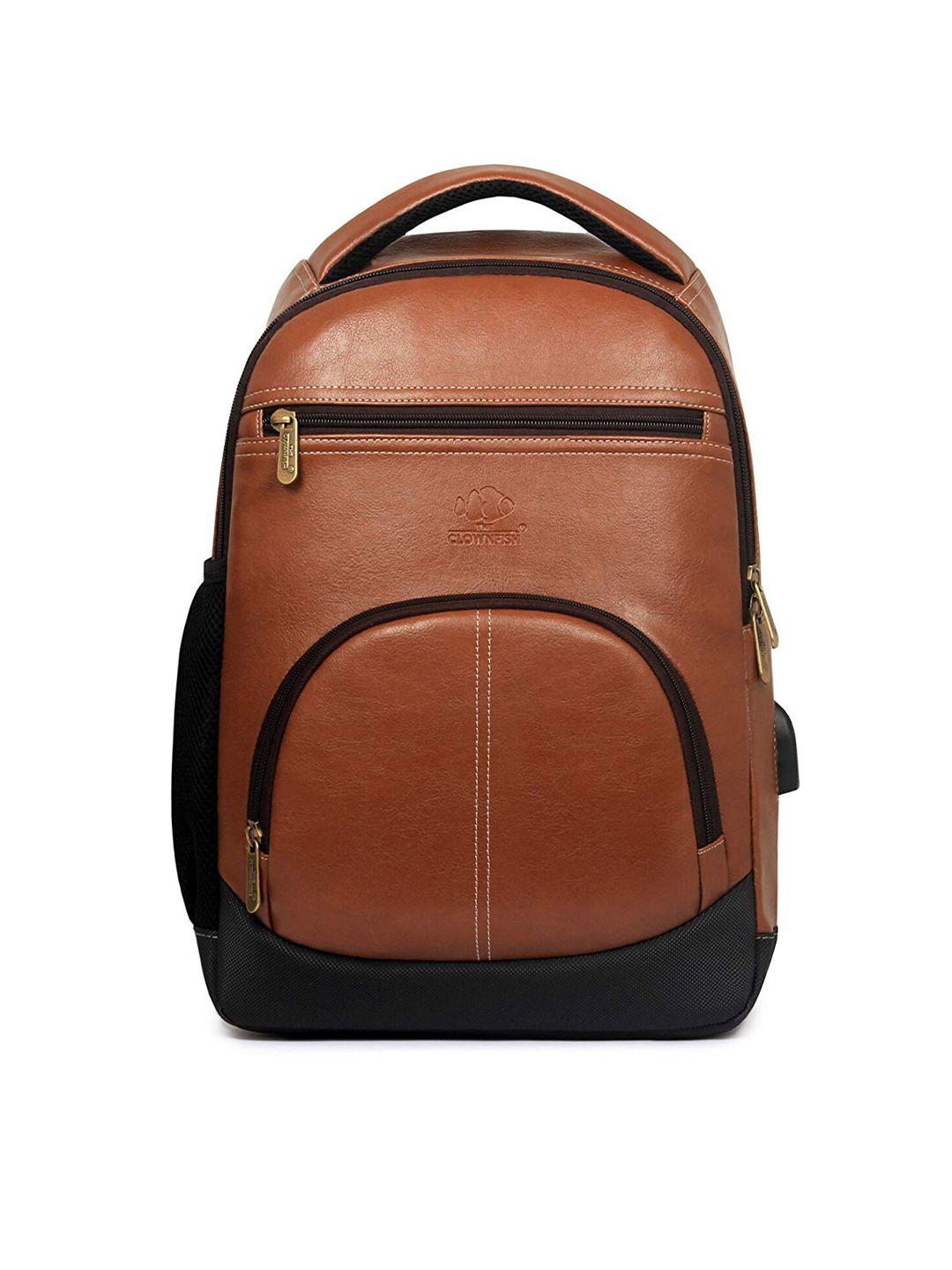 the clownfish unisex tan & black solid laptop bag